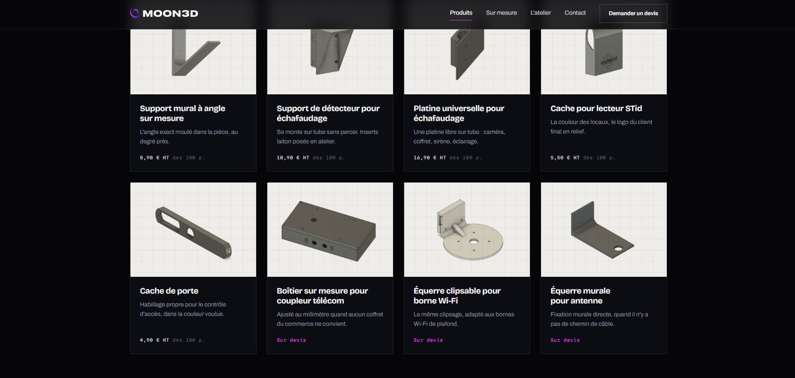 Site de Moon3D, capture 2